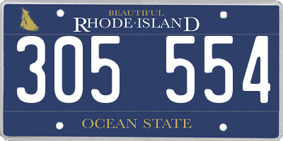RI license plate 305554