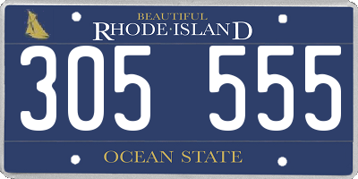 RI license plate 305555