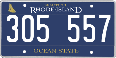 RI license plate 305557