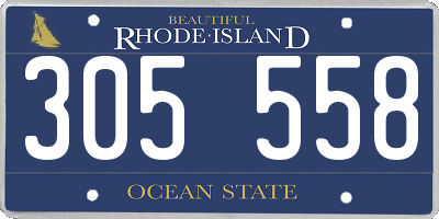 RI license plate 305558
