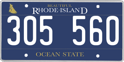 RI license plate 305560