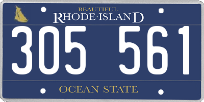 RI license plate 305561