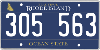 RI license plate 305563