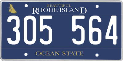 RI license plate 305564
