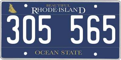 RI license plate 305565