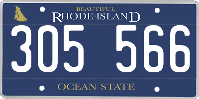RI license plate 305566