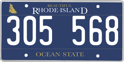 RI license plate 305568