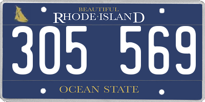 RI license plate 305569