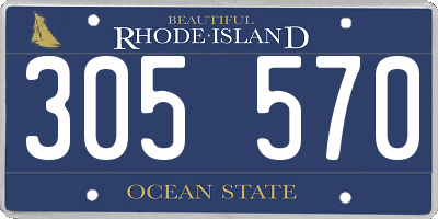 RI license plate 305570