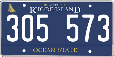 RI license plate 305573