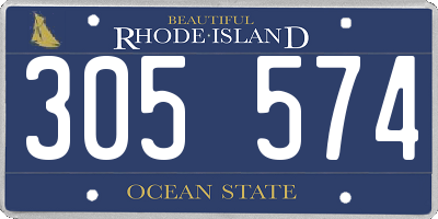 RI license plate 305574