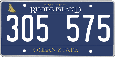RI license plate 305575