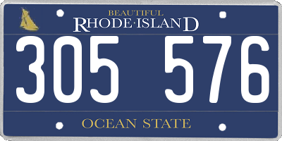 RI license plate 305576