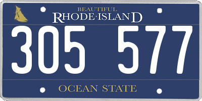 RI license plate 305577