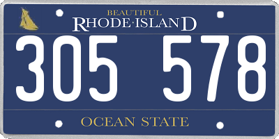RI license plate 305578