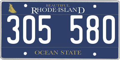 RI license plate 305580