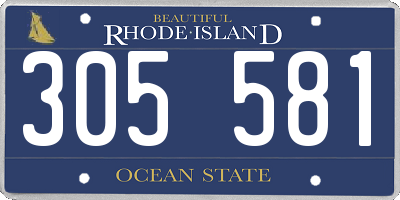 RI license plate 305581