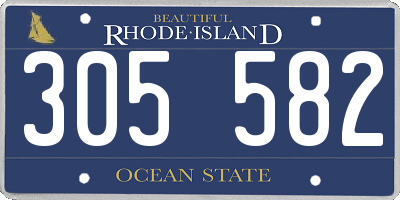 RI license plate 305582
