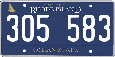 RI license plate 305583