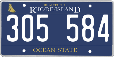 RI license plate 305584