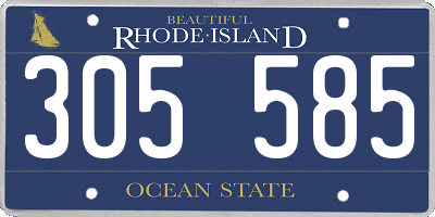 RI license plate 305585