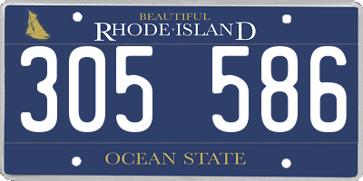 RI license plate 305586