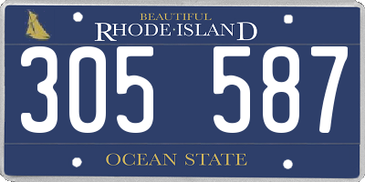 RI license plate 305587