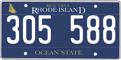 RI license plate 305588