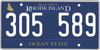 RI license plate 305589