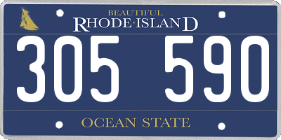 RI license plate 305590