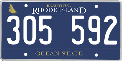 RI license plate 305592