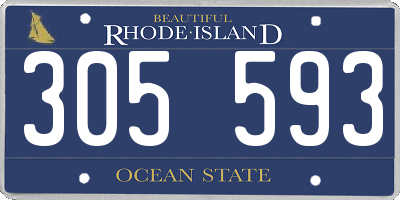 RI license plate 305593
