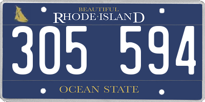 RI license plate 305594