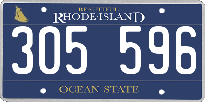 RI license plate 305596
