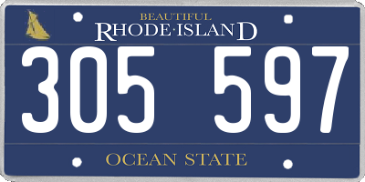 RI license plate 305597
