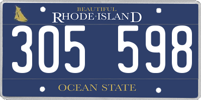 RI license plate 305598