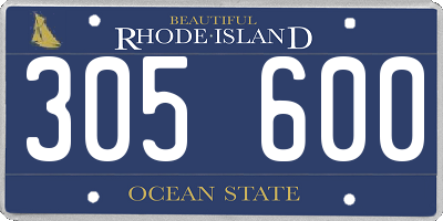 RI license plate 305600