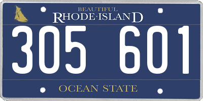 RI license plate 305601