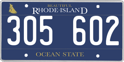 RI license plate 305602