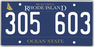 RI license plate 305603