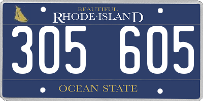RI license plate 305605