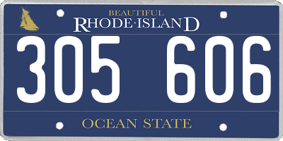 RI license plate 305606