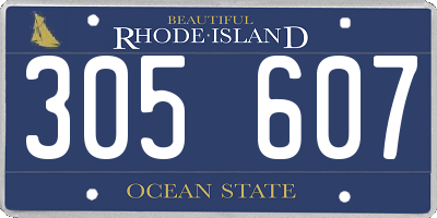 RI license plate 305607
