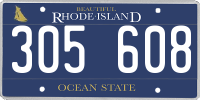 RI license plate 305608