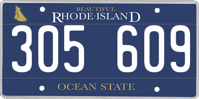 RI license plate 305609