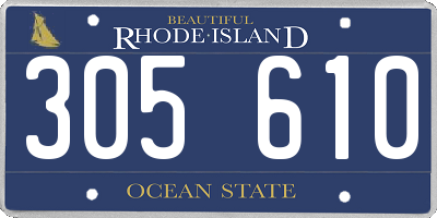 RI license plate 305610