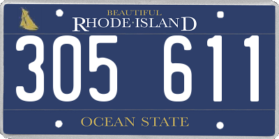 RI license plate 305611