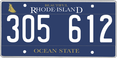 RI license plate 305612