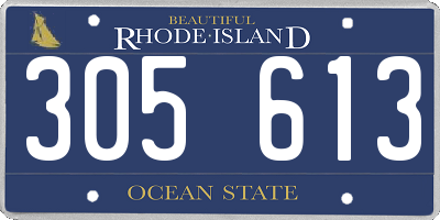 RI license plate 305613