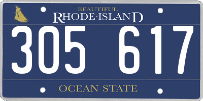 RI license plate 305617
